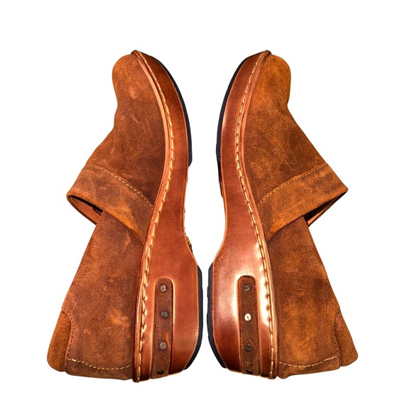 Born Bailie Clog Closed Brown Leather Suede WOMENS US 8 / EU 39‎ PRE-OWNED BROWN - Picture 10 of 16